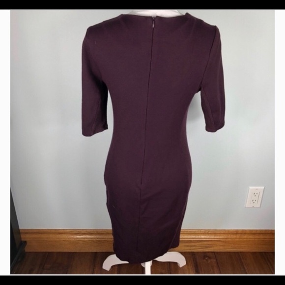 Carmen Marc Valvo Wine Sweater Dress 6 - Picture 2 of 5